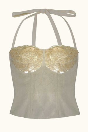 Amira Bustier Ivoire Blanc