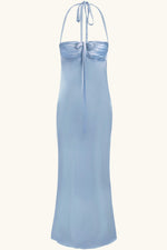 Angelina Silk Maxi Dress Cinderella Blue Silk