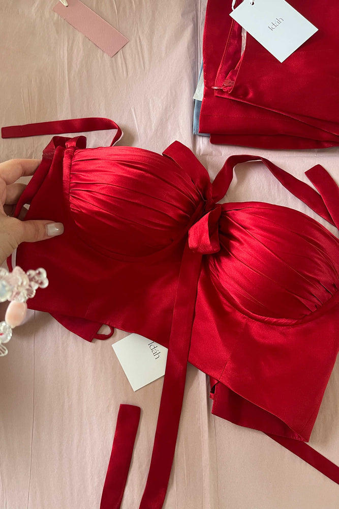 Odette & Dawn Silk Mini Cherry Red