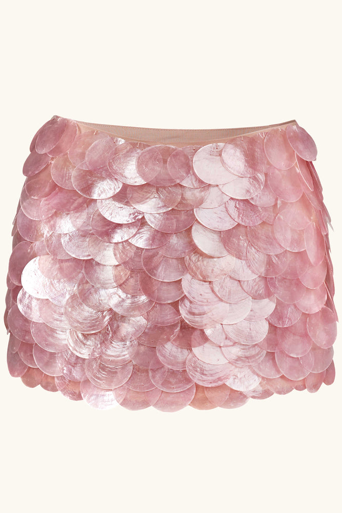 Dawn Mini Skirt ~ Mother of Pearl in Rose Quartz