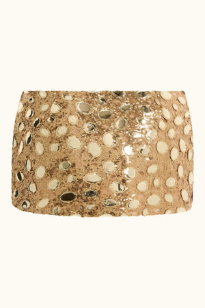 Zeïa Low Rise Mini Skirt ~ Gold Mirror