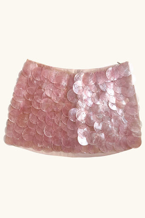 Dawn Mini Skirt ~ Mother of Pearl in Rose Quartz