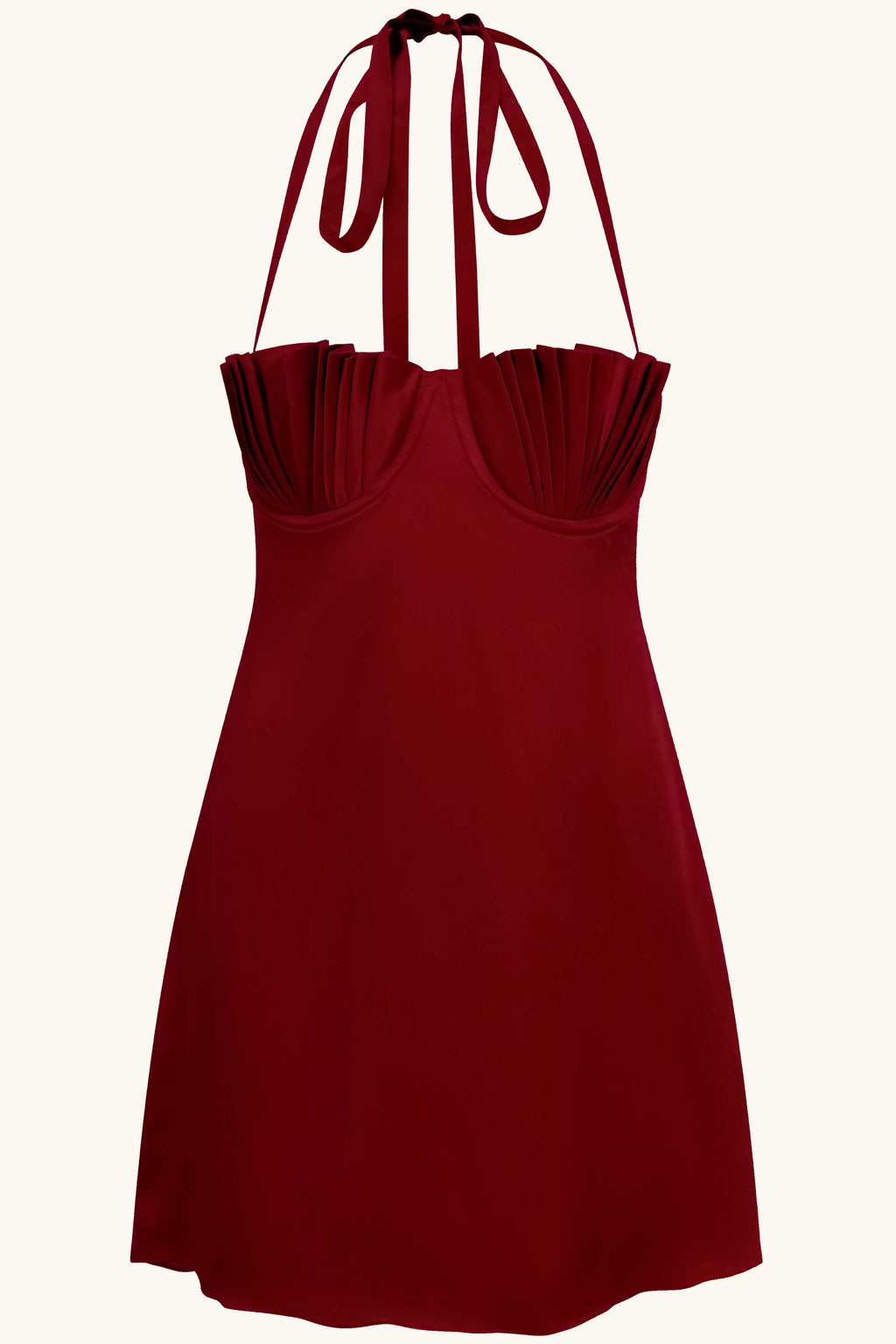 Soleil Silk Mini Dress Cherry Red Silk – Idáh