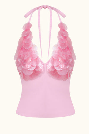 Siren Top ~ Mother of Pearl Rose Quartz