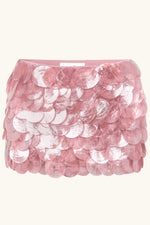 Zeïa Low Rise Mini Skirt ~ Mother of Pearl Rose Quartz