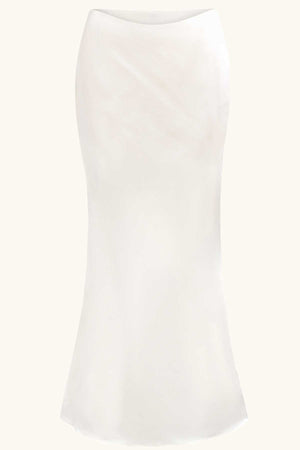 Allura Maxi Skirt ~ Ivory White Silk