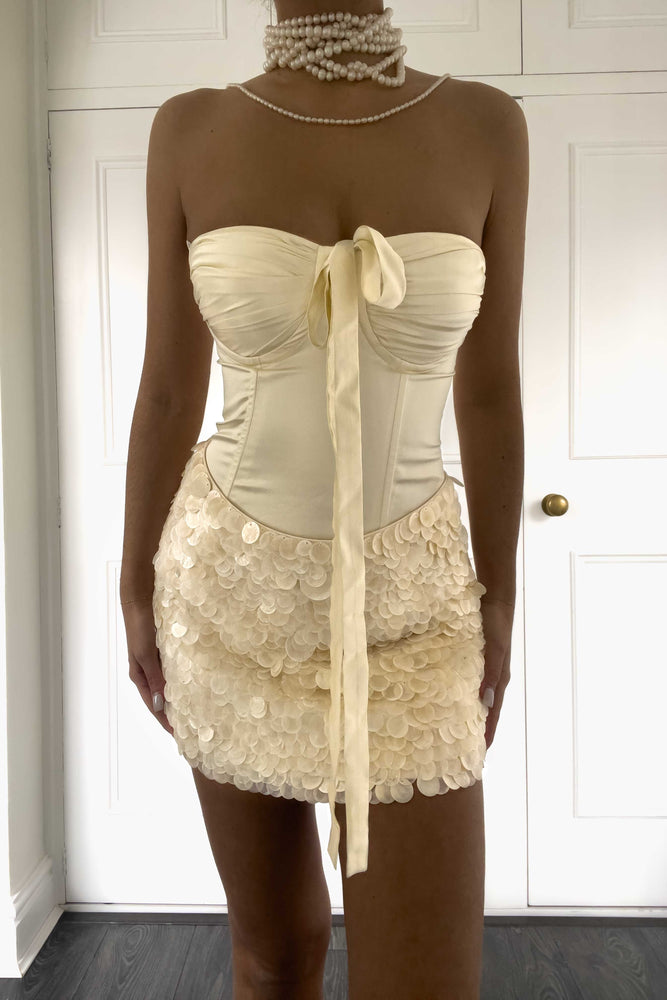 Amira Bustier Ivory White