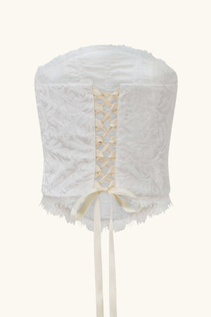 Aurora Corset  ~ White Crepe Damask