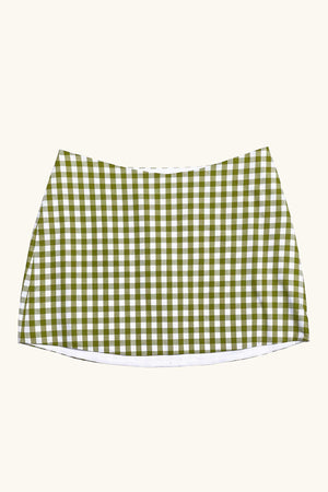 Dawn Mini Skirt ~ Green Gingham