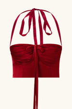 Odette Bustier Cherry Red Silk