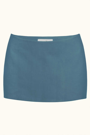 Zeïa Low Rise Mini Skirt ~ Mermaid Tears Blue Cotton