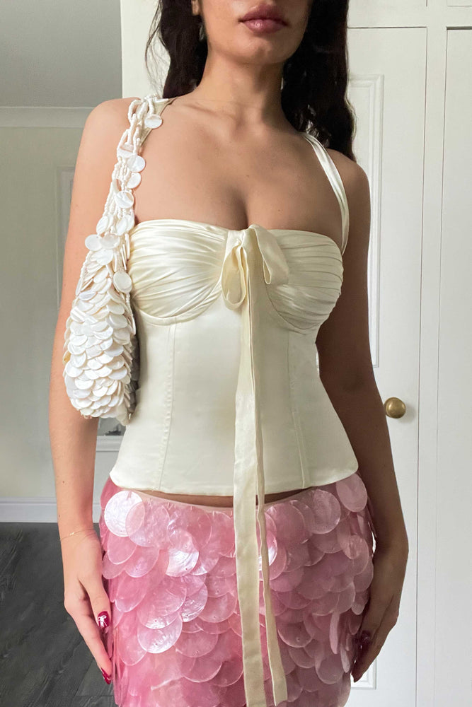 Amira Bustier Ivory White