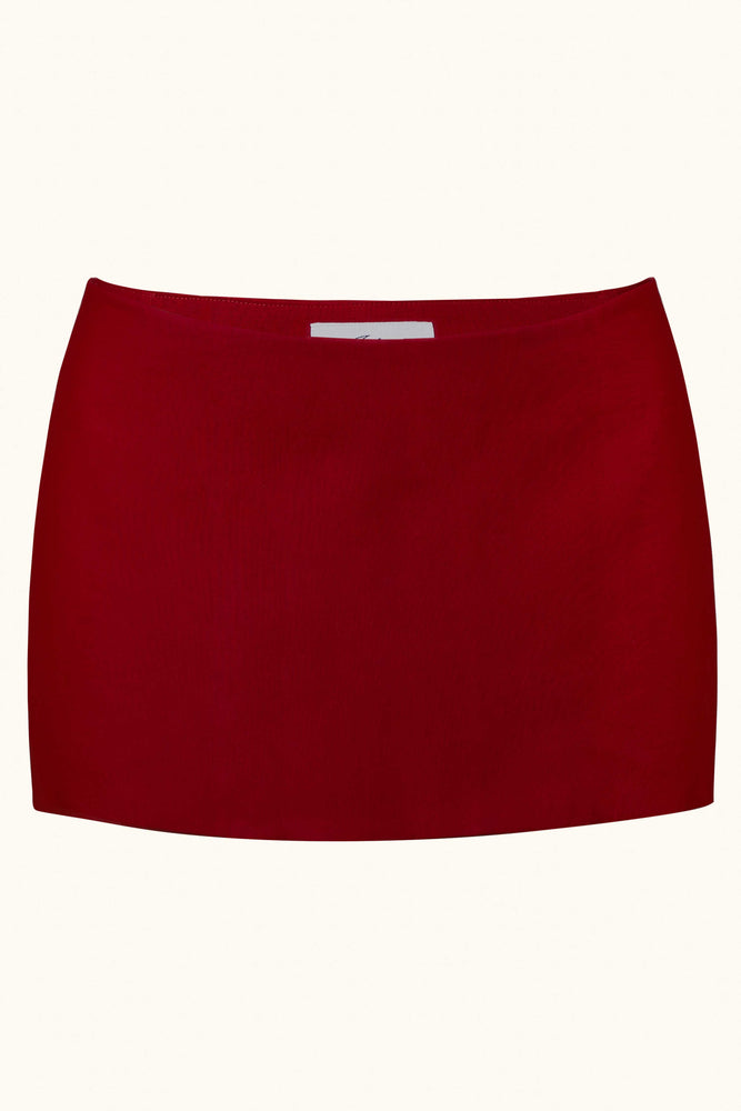 Zeïa Low Rise Mini Skirt ~ Ruby Red Cotton