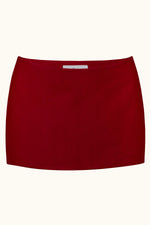 Zeïa Low Rise Mini Skirt ~ Ruby Red Cotton