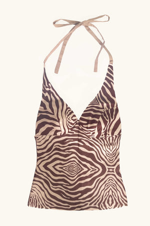 The Halter Top in Chocolate Zebra